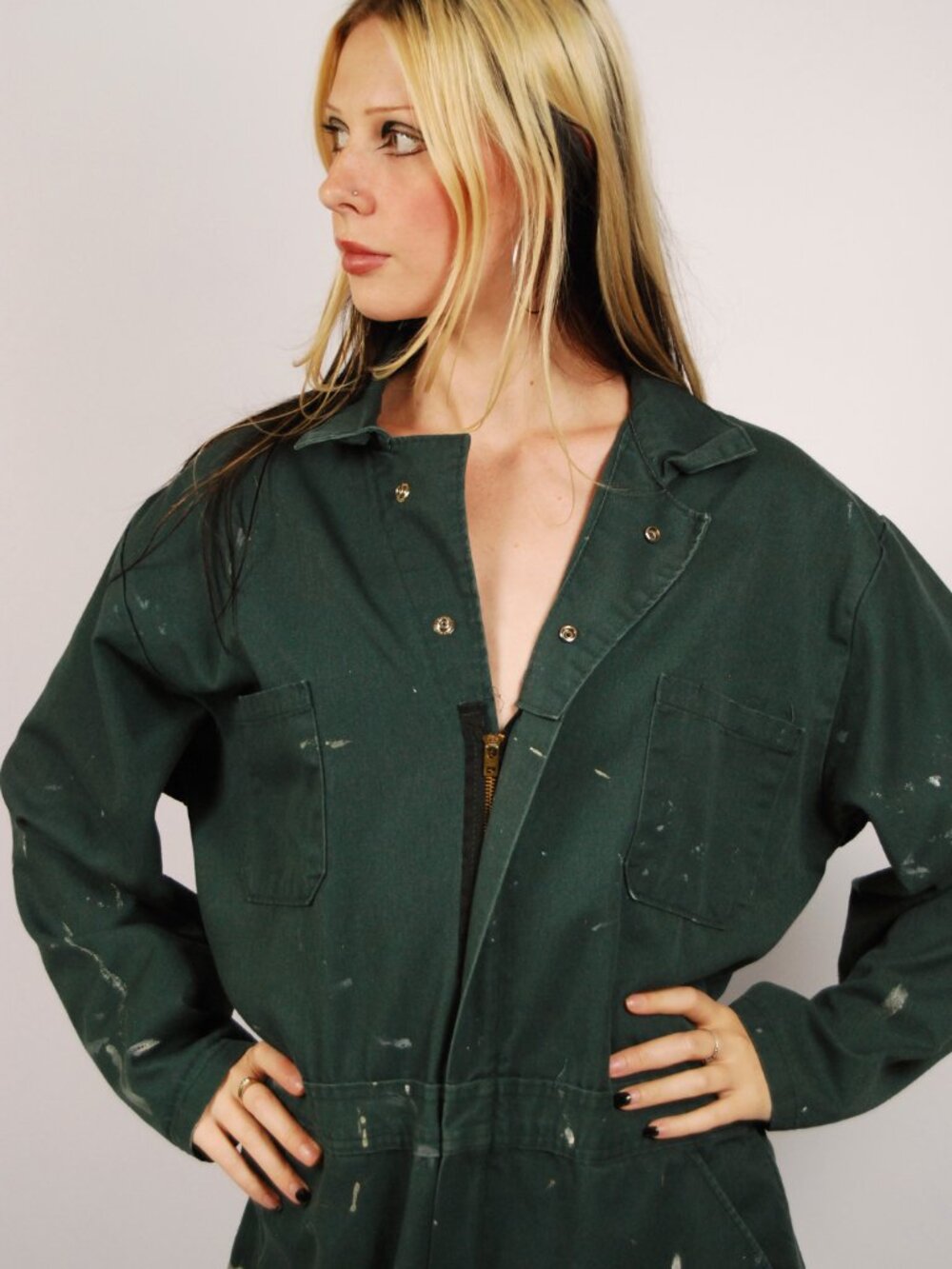 90s Distressed Coveralls (2XL) vintage mens pants painted pants utility uniform - Picture 4 of 8